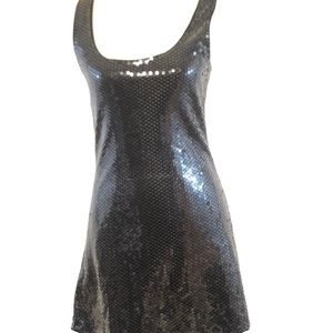 EXPRESS SLEEVELESS SEQUIN BLACK DRESS SIZE S